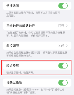 江宁苹果授权维修站分享iPhone轻点无法唤醒怎么办 